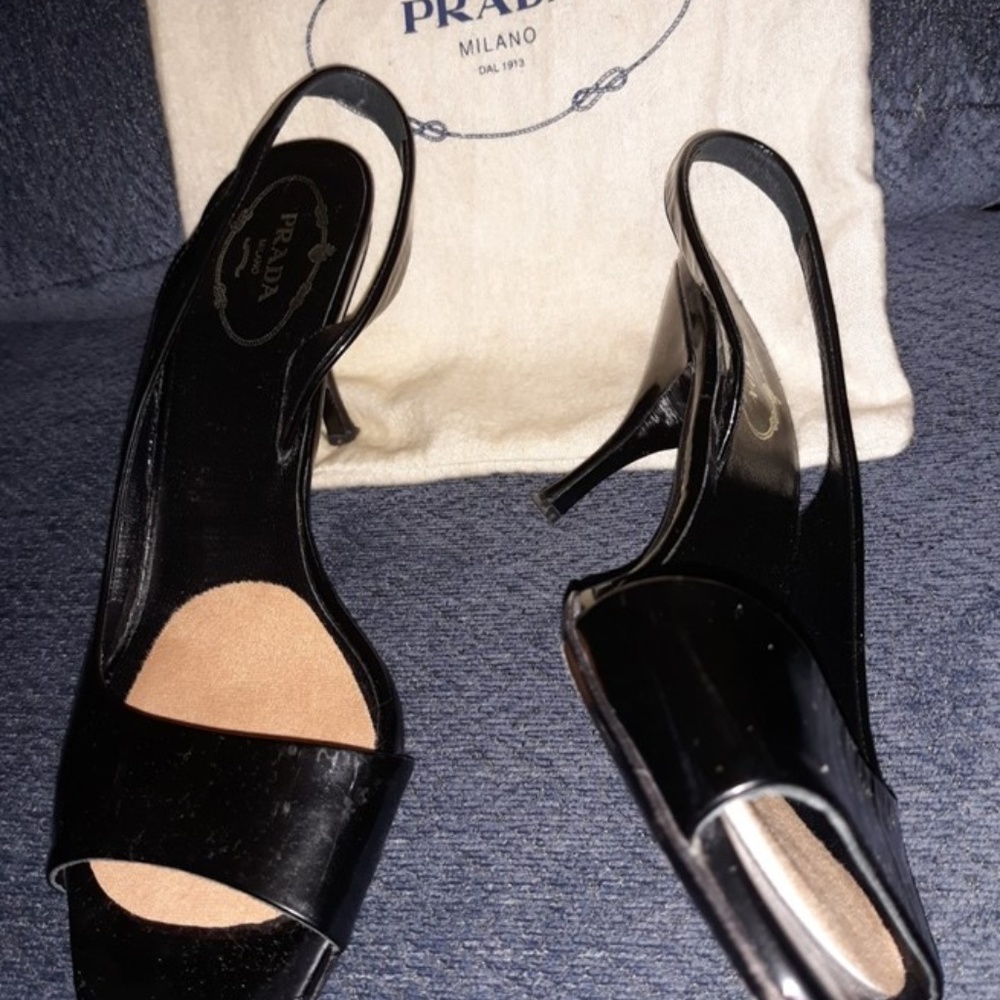 Prada Black sling backs